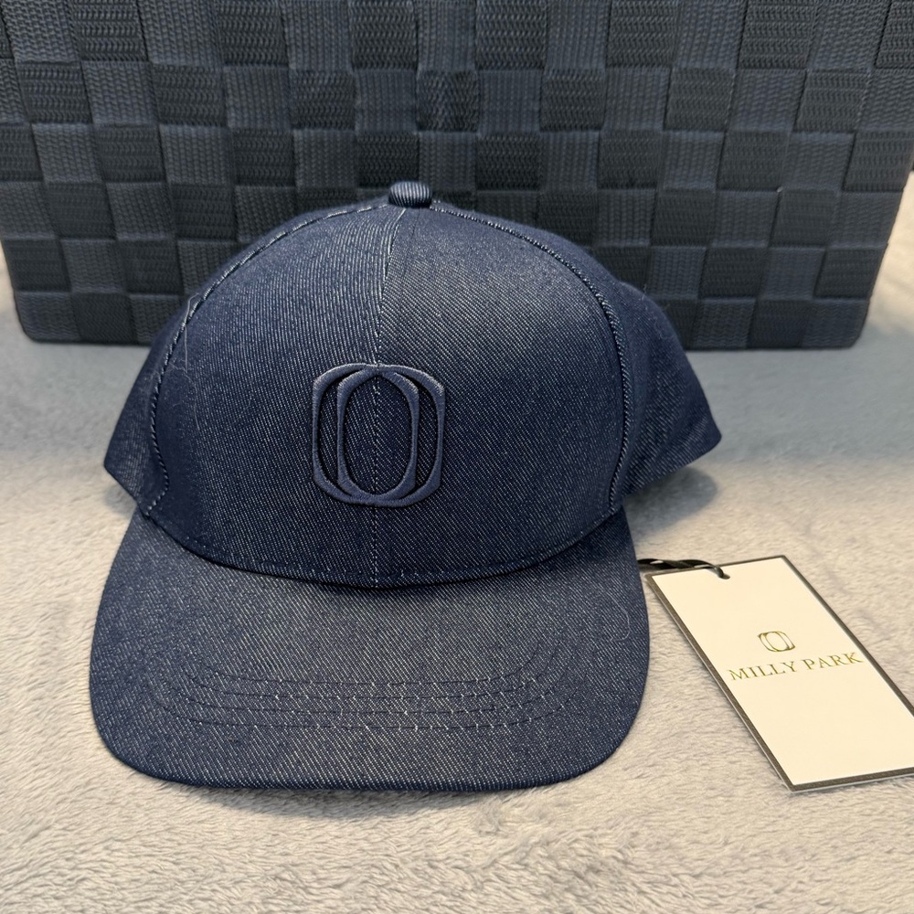 Milly Park Blue Denim Baseball Cap Hat New With Tags Adjustable Size Band